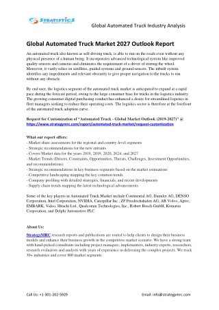 Global Automated Truck Market Forecasts Report Analysis