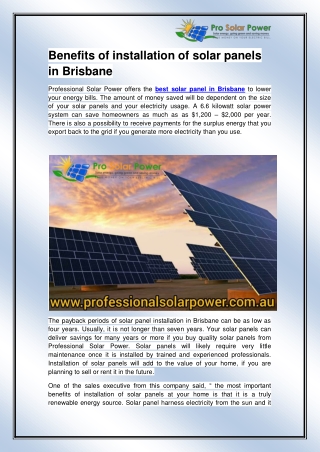 Best Solar Panel in Brisbane