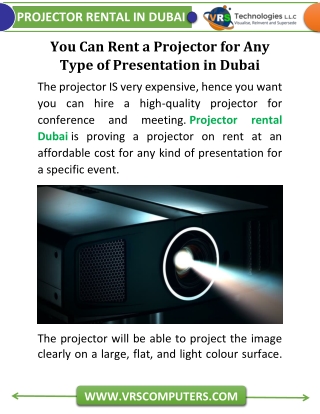 You Can Rent a Projector for Any Type of Presentation in Dubai