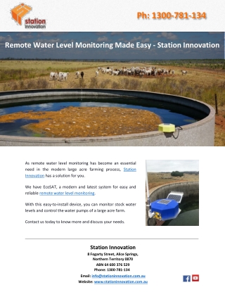 Remote Water Level Monitoring Made Easy - Station Innovation