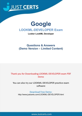 Get Success With Real Google LookML-Developer Exam PDF-[2021]