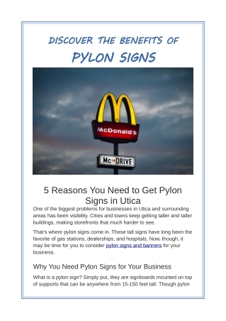 DISCOVER THE BENEFITS OF PYLON SIGNS