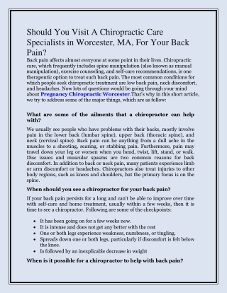 Should You Visit A Chiropractic Care Specialists in Worcester-converted