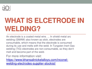 What is elcetrode in welding