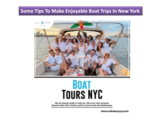 Some Tips To Make Enjoyable Boat Trips In New York