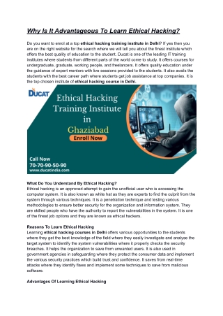 Why It Is Advantageous To Learn Ethical Hacking