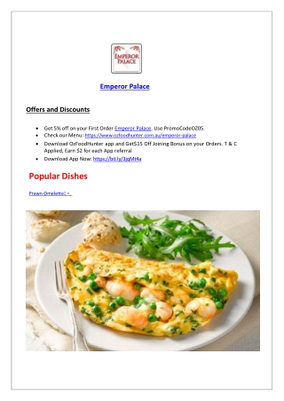 5% Off - Emperor Palace Chinese Restaurant menu Frankston, VIC