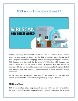 MRI scan-  How does it work
