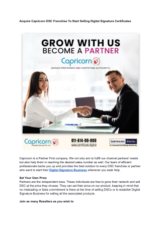 Start Digital Signature Buisness