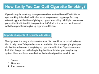 How Easily You Can Quit Cigarette Smoking?