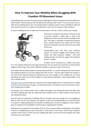 How To Improve Your Mobility When Struggling With Freedom Of Movement Issues
