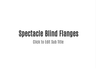 Spectacle Blind Flanges
