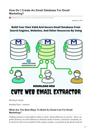 How Do I Create An Email Database For Email Marketing