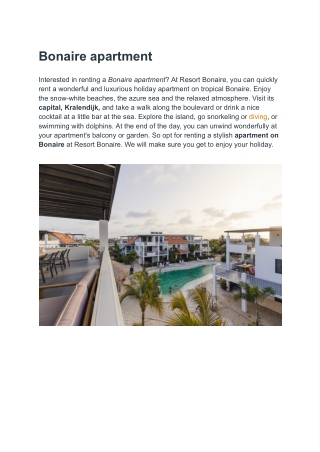 Bonaire apartment