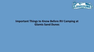 Important Things to Know Before RV Camping at Glamis Sand Dunes