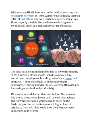 Selecting The Best HRMS Software And HRMS App In Singapore