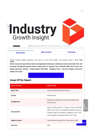 Yard Trucks Market Report | Global Forecast To 2028