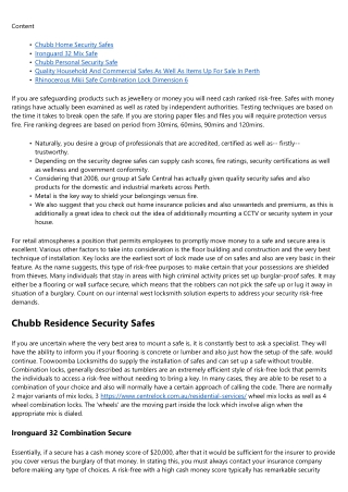 Different Types Of Safe Securing Mechanisms