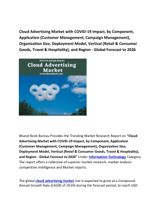 Global Cloud Advertising Market with COVID-19 Impact Forecast to 2026