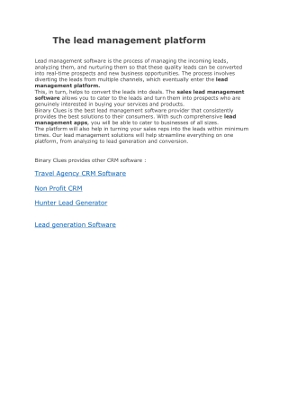 Best lead management software