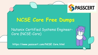 Try latest & free Nutanix NCSE Core Exam Dumps