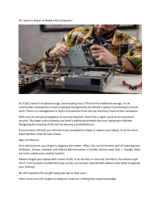 Do I Need to Repair or Replace My Computer