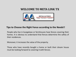 Tips to Choose the Right Fence according to the Needs!!
