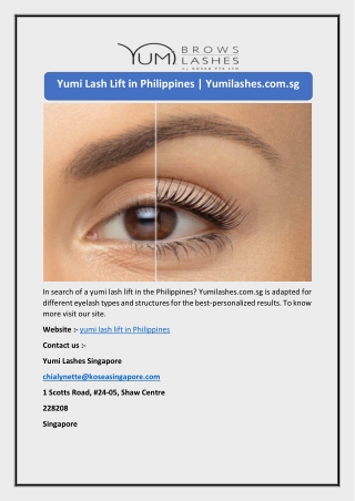 Yumi Lash Lift in Philippines | Yumilashes.com.sg