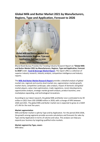 Global Milk and Butter Market 2021 by Manufacturer