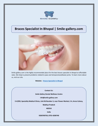 Braces Specialist In Bhopal | Smile-gallery.com
