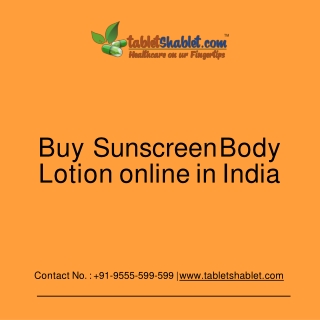 Sunscreen Lotion For Oily Skin Online in India | TabletShablet