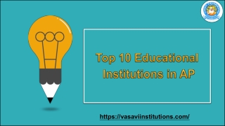 Top 10 educational institutions in AP