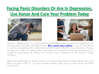 Facing Panic Disorders Or Are In Depression - Use Xanax And Cure Your Problem Today-converted
