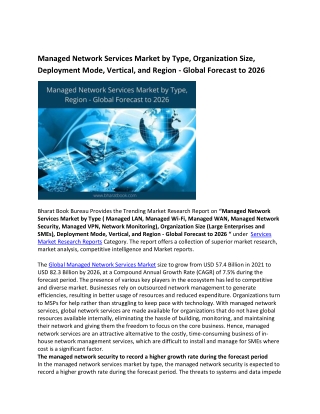 Global Managed Network Services Market Research Report 2021-2026