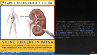 Stone surgery hospital in Patna with lowest cost