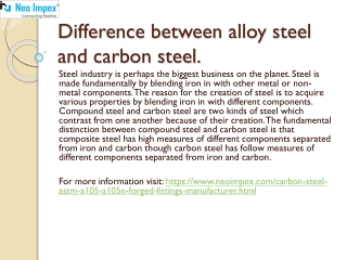 Difference between alloy steel and carbon steel