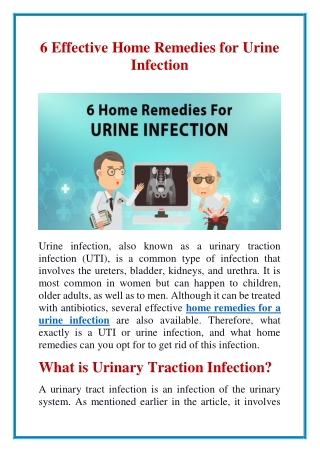 6 Effective Home Remedies for Urine Infection
