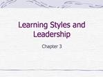 Learning Styles and Leadership