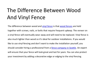 The Difference Between Wood And Vinyl Fence