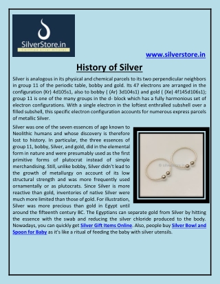 History of Silver