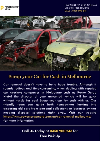 Scrap your Car for cash in Melbourne