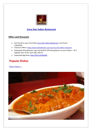 15% Off - Curry Star Indian Restaurant Ballarat Menu, VIC