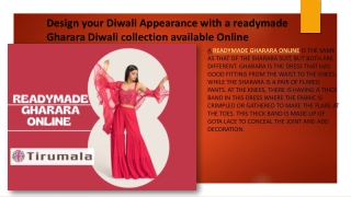 Design your Diwali Appearance with a readymade Gharara Diwali collection available Online