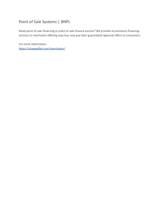 Point of Sale Systems | BNPL