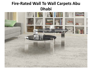 Fire-Rated Wall To Wall Carpets Abu Dhabi