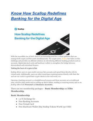 Know How Scallop Redefines Banking for the Digital Age