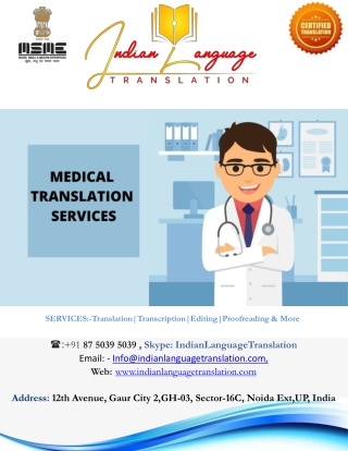 Medical Translation Company In Delhi | Indian Translation Company Noida