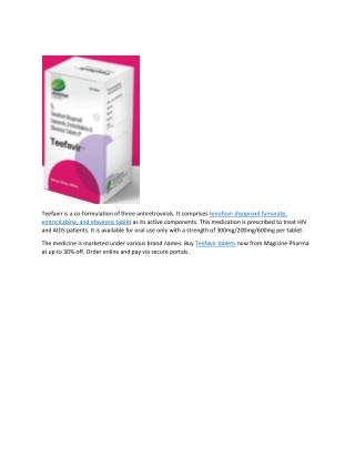 Teefavir tablets