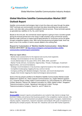 2027 Maritime Satellite Communication Market Country & Regional Analysis