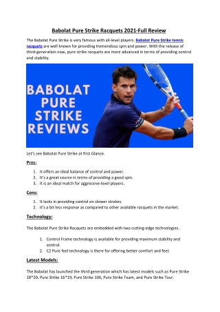 Babolat Pure Strike Racquets-Full Review